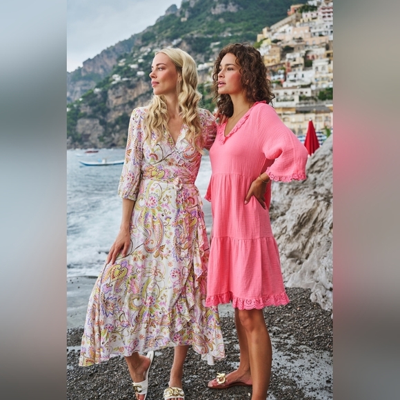 NWOT ESQUALO Floral Maxi Dress - Pink and Green - Picture 7 of 7